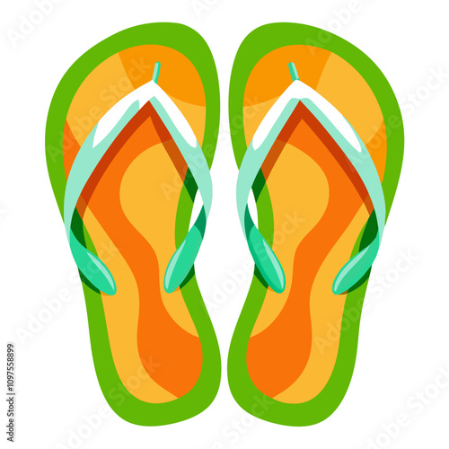 flip flops isolate clipart cartoon Illustration drawing
