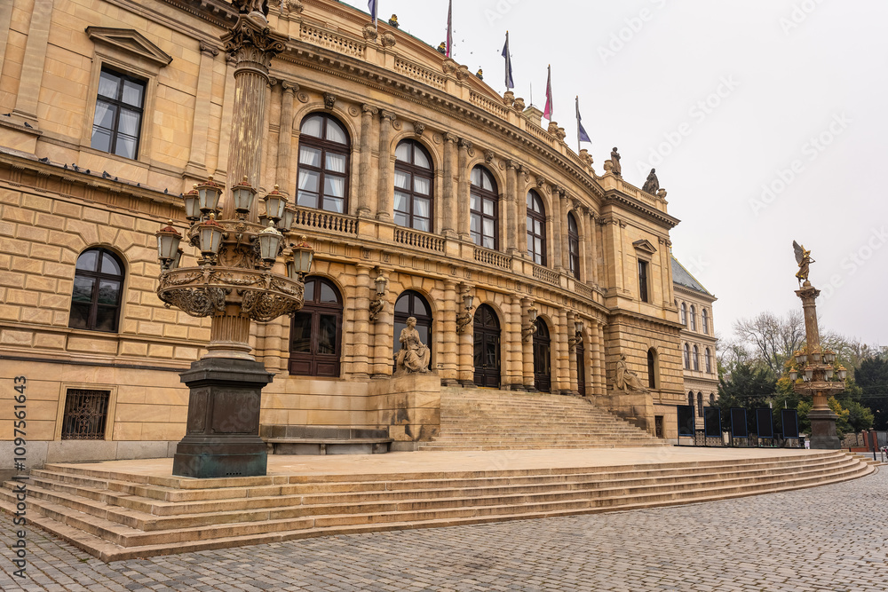 Fototapeta premium Grand Concert Theatre, monumental building in the UNESCO city of Prague, Czech Republic.