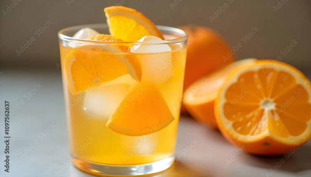 glass of orange juice and oranges glass of orange juice and oranges