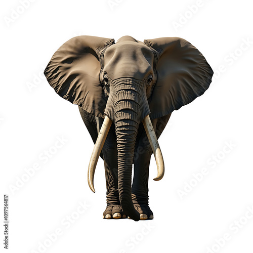 Photography elephant isolated on white