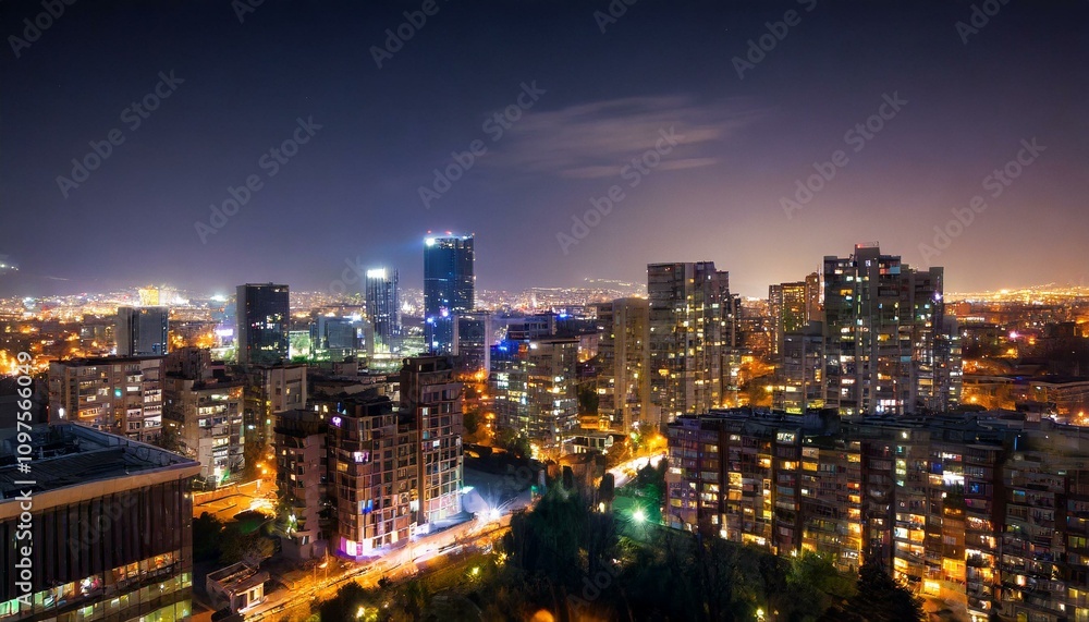 Fototapeta premium Night view of a developed city