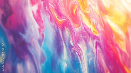 Abstract colorful patterns swirl together in vibrant hues and textures on canvas