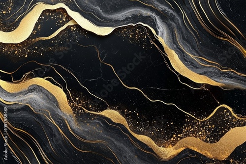 abstract black marble background with gold veins luxurious design modern decor elegant textures