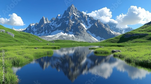 Mountain Peak Reflecting in a Serene Lake