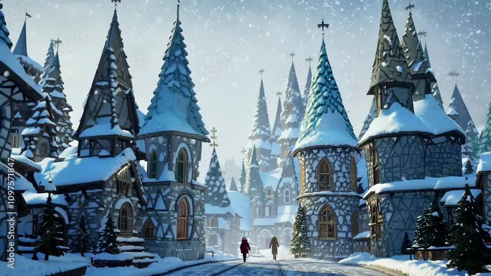 A beautiful and picturesque winter village, filled with charming little houses and snowcovered streets, all nestled under a serene and peaceful sky showcasing the beauty of the season A beautiful and picturesque winter village, filled with charming little houses and snowcovered streets, all nestled under a serene and peaceful sky showcasing the beauty of the season