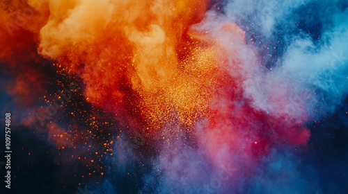Wallpaper Mural Colorful clouds of powder erupting in vibrant hues during a festival celebration Torontodigital.ca