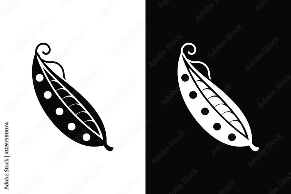 Organic Peas Illustration. Simple Icon Design for Fruits and Vegetables Organic Peas Illustration. Simple Icon Design for Fruits and Vegetables