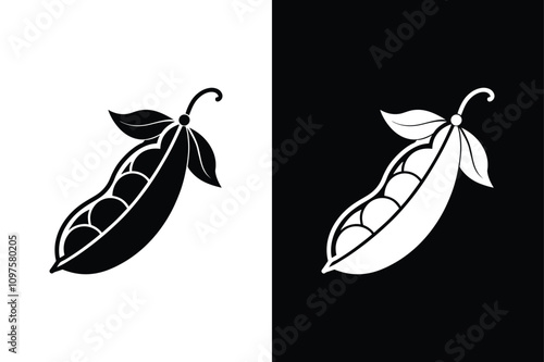 Minimalist Peas Icon. Stylish Design for Organic Vegetable Themes