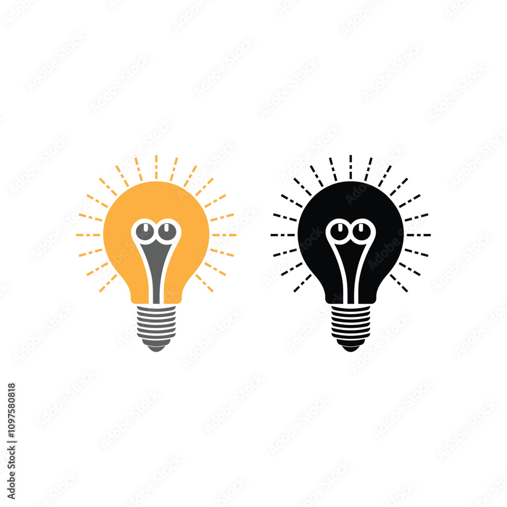 Light bulb silhouette icon vector template Light bulb silhouette icon vector template
