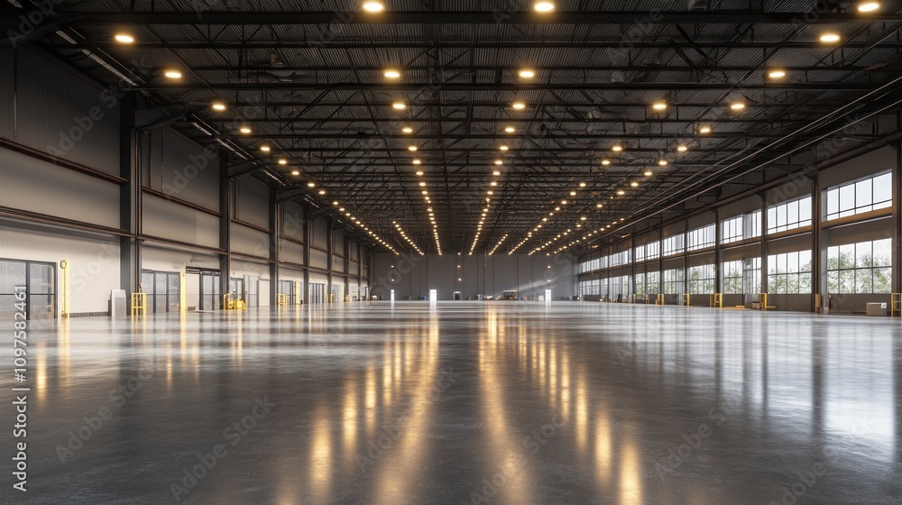 Vast Empty Industrial Warehouse Space Vast Empty Industrial Warehouse Space