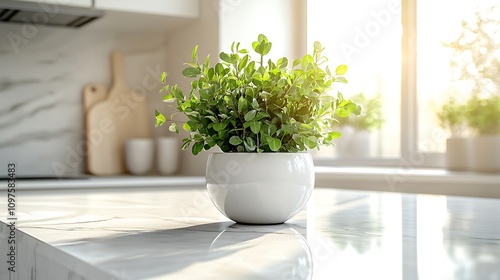 Indoor greenery care home kitchen plant decoration bright vibrant