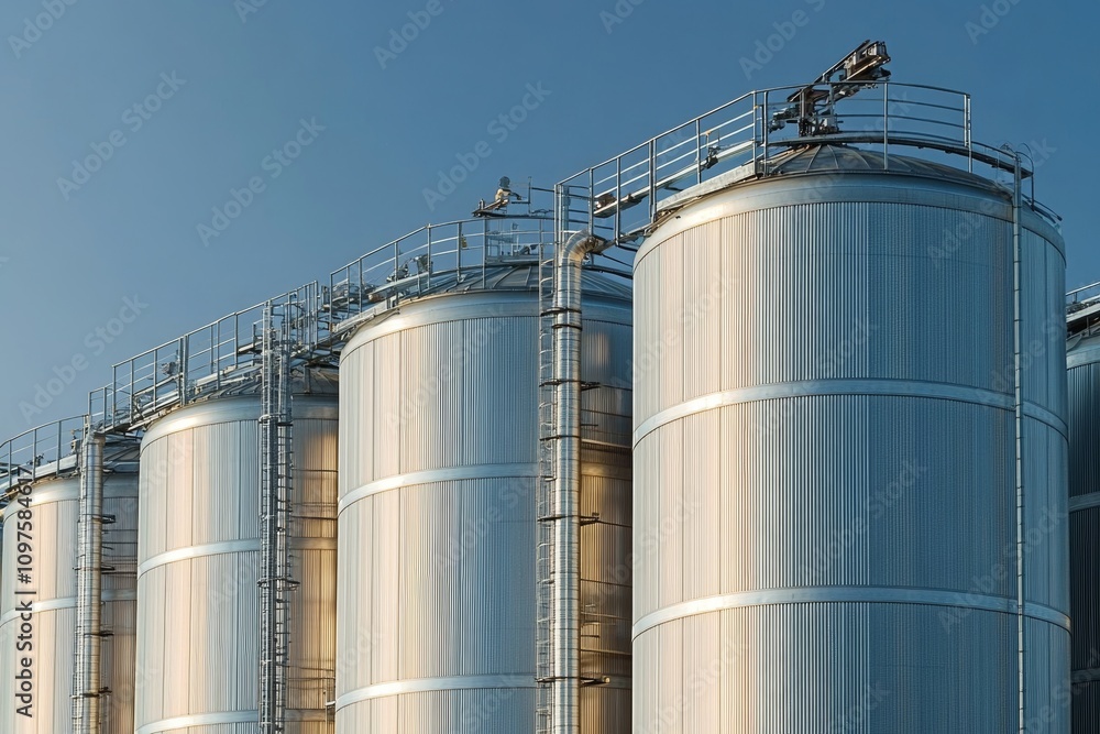 Grain silos for agricultural storage in modern farm industry Grain silos for agricultural storage in modern farm industry