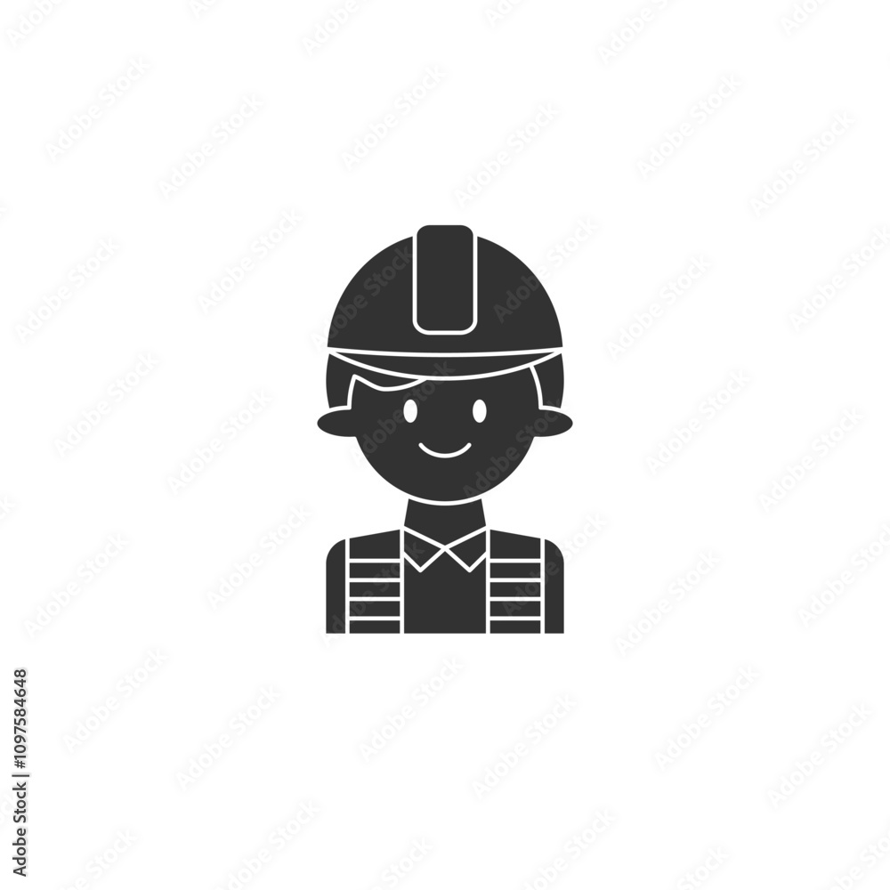 Construction workers icon on white background. Silhouette icon of construction concept. Construction workers icon on white background. Silhouette icon of construction concept.