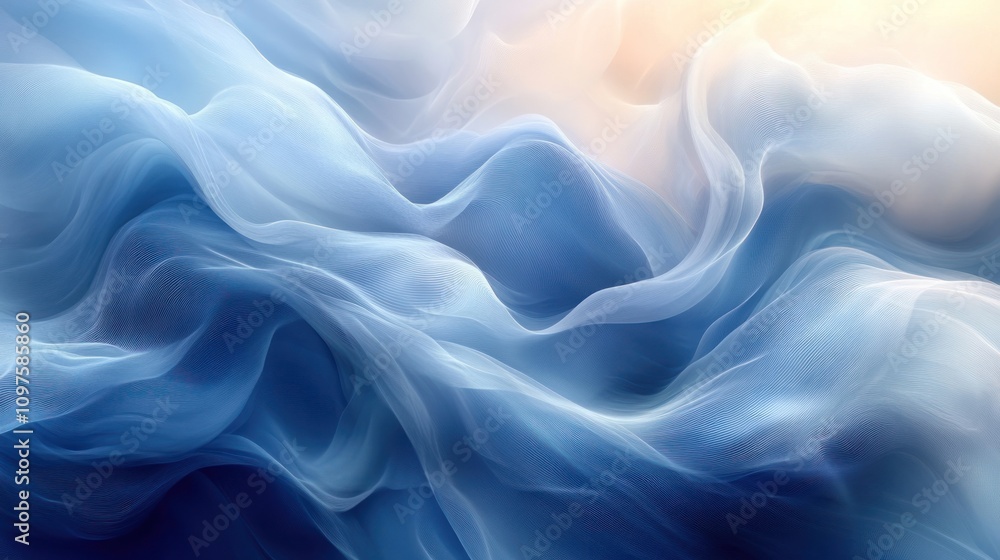 Abstract Blue Silk Waves: A Serene Tapestry of Light and Shadow Abstract Blue Silk Waves: A Serene Tapestry of Light and Shadow