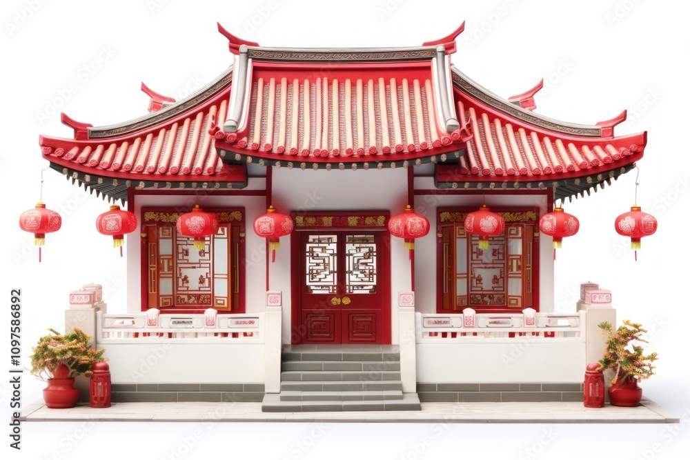 Fototapeta premium Chinese new year house exterior architecture spirituality celebration.