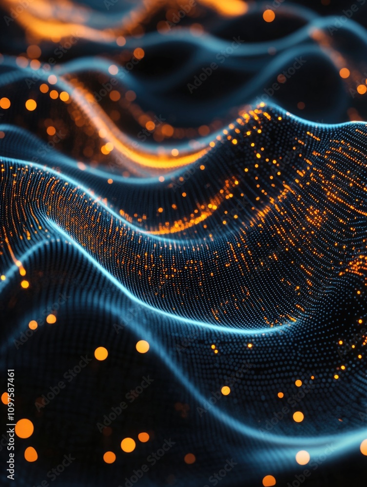Light wave with blue and orange hues Light wave with blue and orange hues