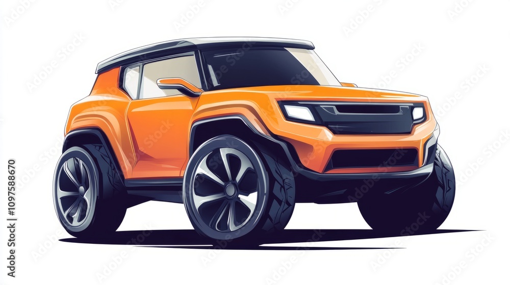 A transparent PNG of a four-wheel SUV, angled slightly, highlighting its sporty curves and bold grille A transparent PNG of a four-wheel SUV, angled slightly, highlighting its sporty curves and bold grille