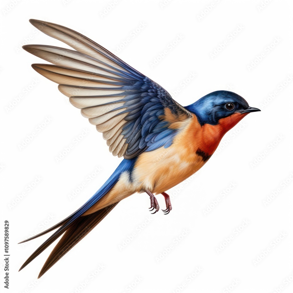 Fototapeta premium Barn swallow bird bluebird.