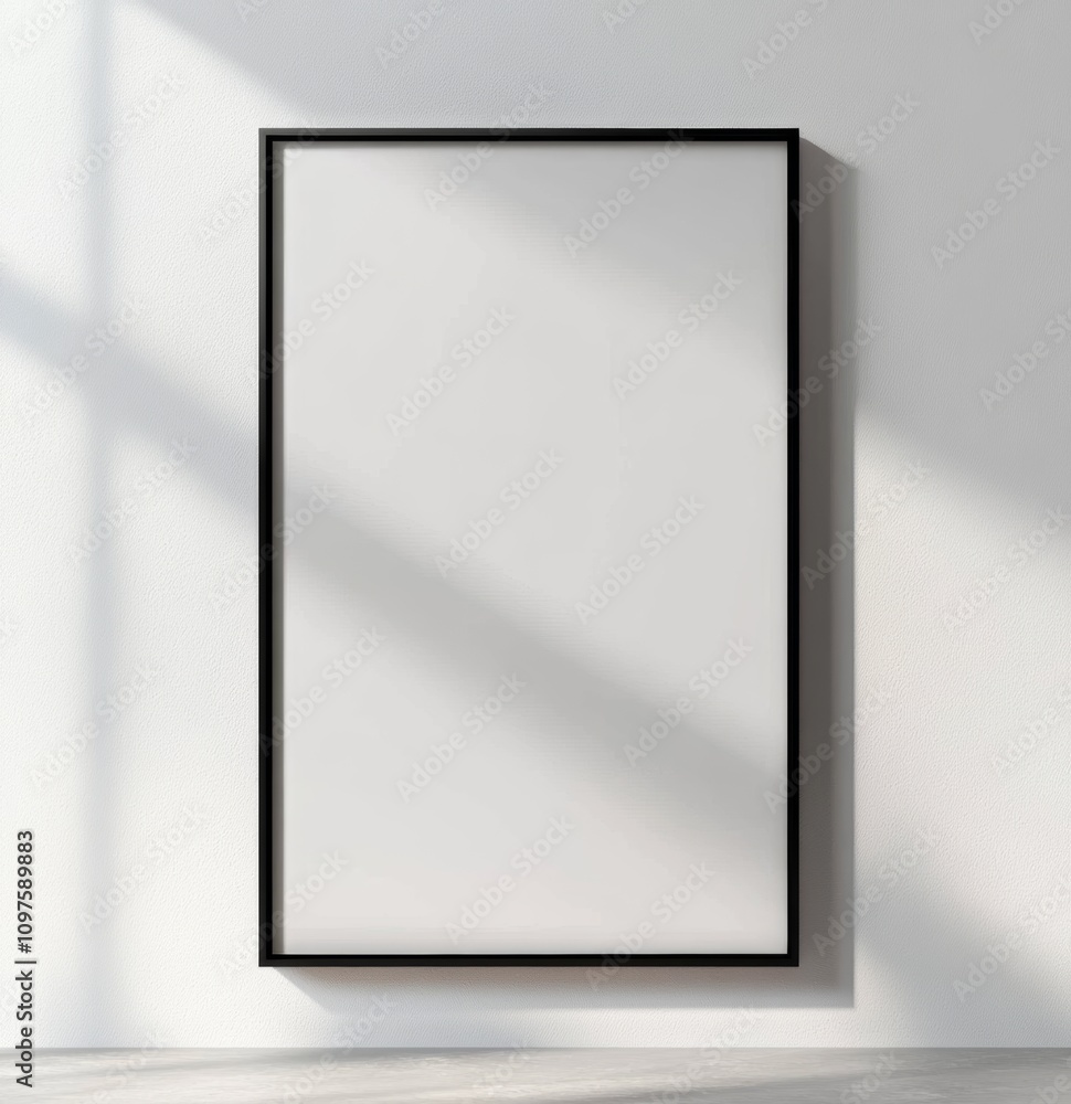 Minimalist Modern Black Frame Mockup on White Wall Interior Design Minimalist Modern Black Frame Mockup on White Wall Interior Design