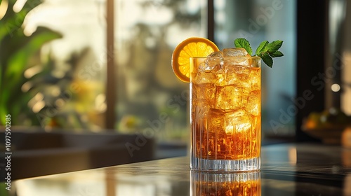 Wallpaper Mural Refreshing long island iced lemon tea in glass, refreshing alcohol drink Torontodigital.ca