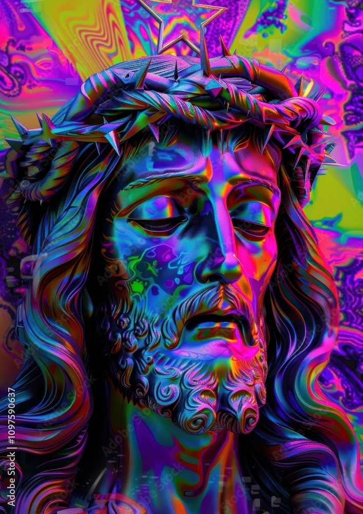 A photo of jesus art painting portrait. A photo of jesus art painting portrait.