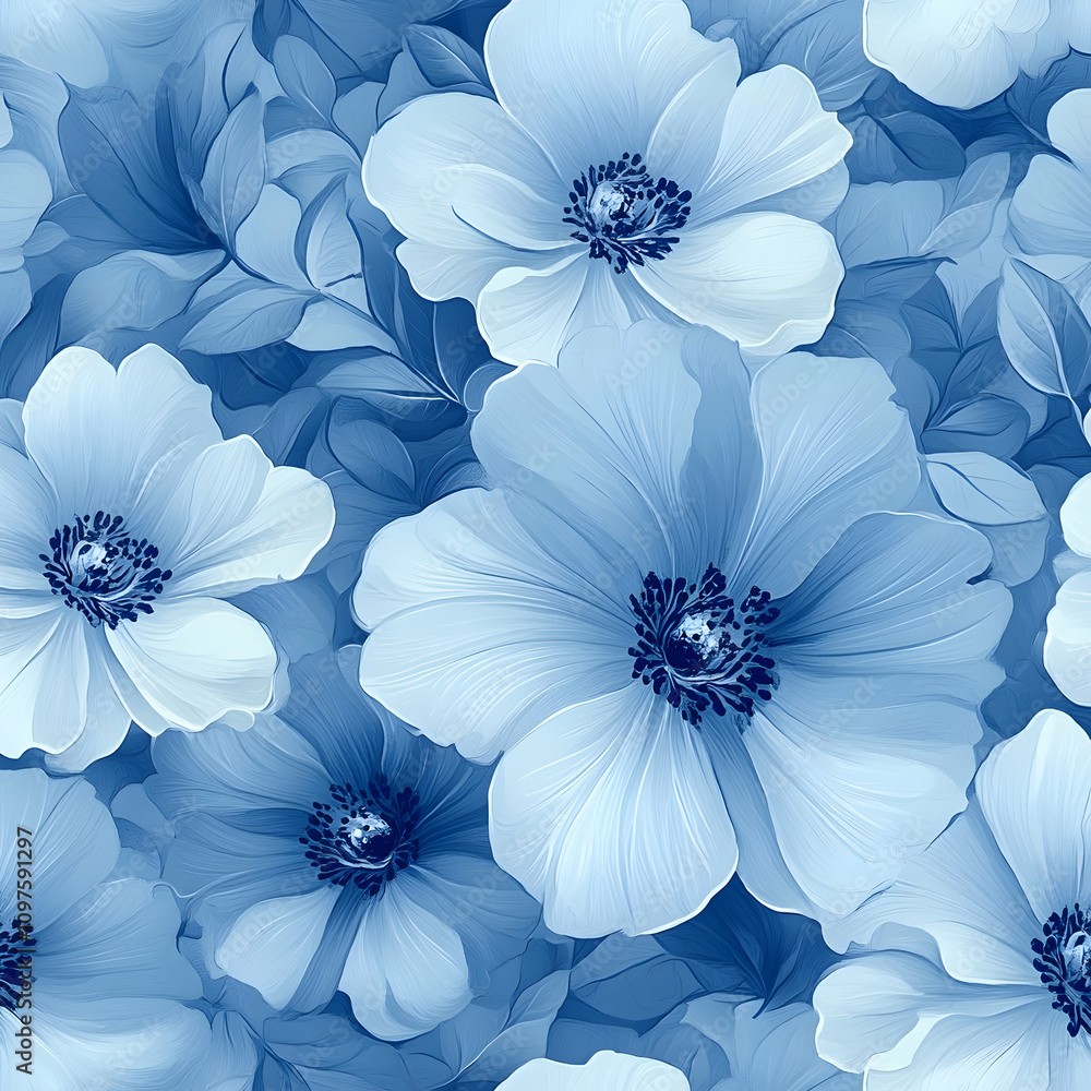 Fototapeta premium Floral pattern design nature-inspired art digital background serene environment abstract viewpoint aesthetic beauty
