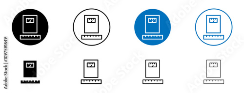 Dieting icon set in black and blue colors