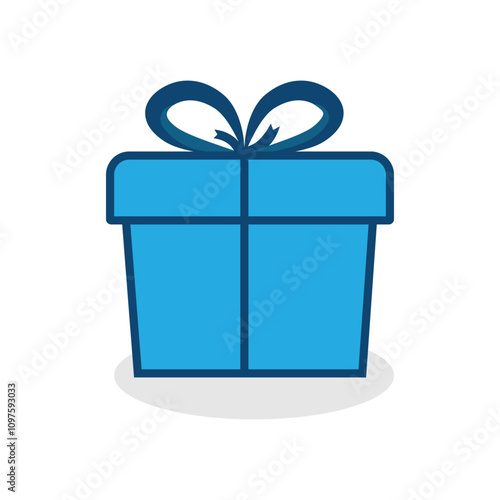 Gift box flat icon. Gifts and presents for holiday, birthday celebration. blue gift box with ribbon illustration. special give away box