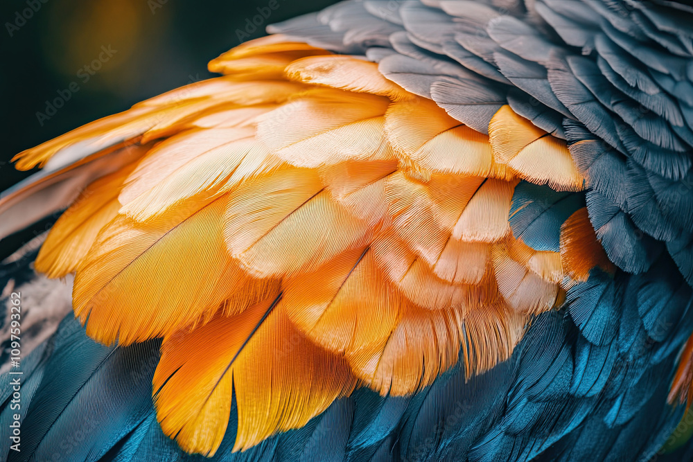 Fototapeta premium Close-up of a chicken’s feathers under sunlight