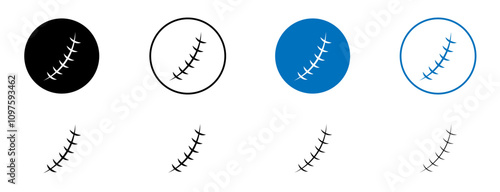 Scar icon set in black and blue colors