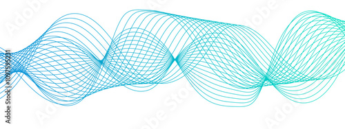 Abstract colorful modern stream wave line transparent background. Curved wavy lines tech futuristic motion background. Smooth curves to represent different sounds. Design used for banner, template, 
