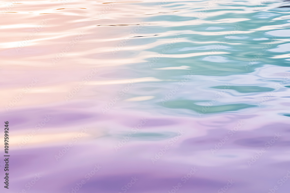 Calm water surface reflecting pastel colors during sunset at a tranquil outdoor setting Calm water surface reflecting pastel colors during sunset at a tranquil outdoor setting