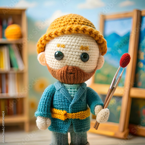 Vincent van Gogh Crochet Doll in Studio