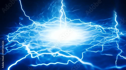 Electric Energy Background with Blue Lightning Effects