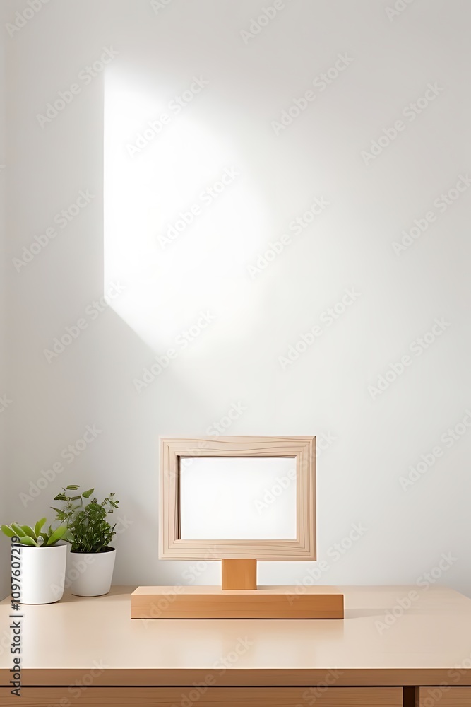 Modern simplicity with wooden frame. Modern simplicity with wooden frame.