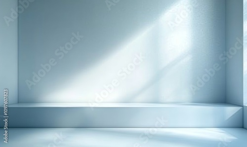 Wallpaper Mural Minimalist Light Blue Abstract Background with Soft Shadows for Product Presentation Torontodigital.ca