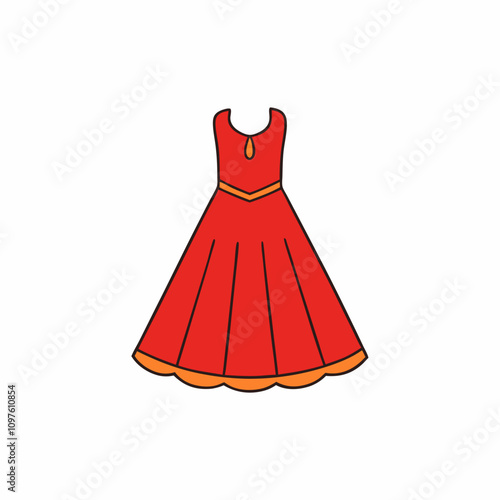 red dress isolated on white