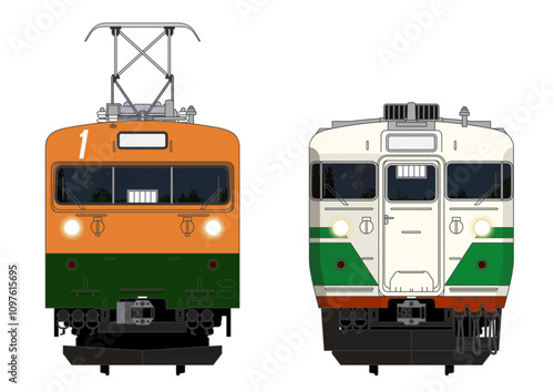 長野の列車No.10_(クモヤ)143系50番台1号 / 115系1000番台_Japanese Railroad Cars in "Nagano"
