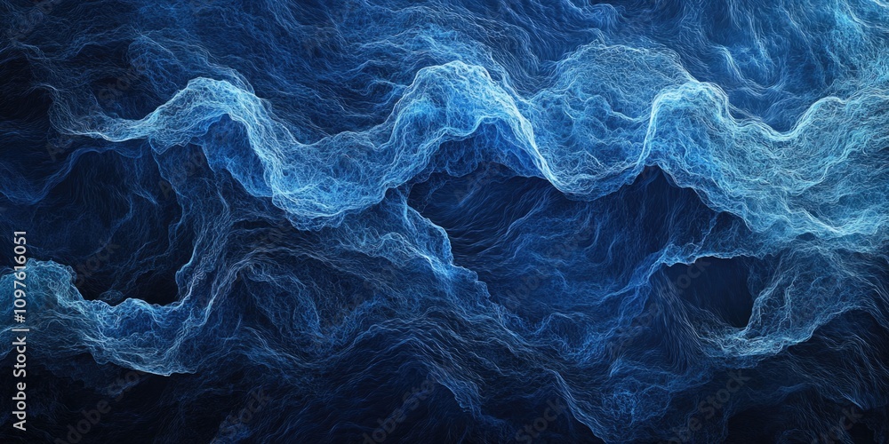 Obraz premium Blue Black Abstract Waves