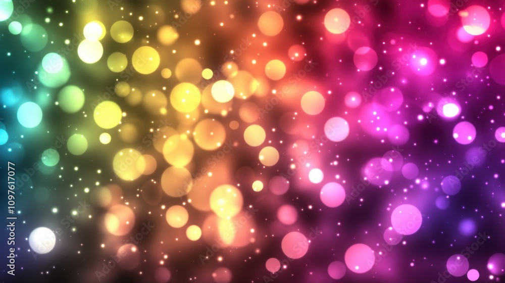 Obraz premium Abstract Colorful Bokeh Background with Soft Glowing Lights in a Spectrum of Rainbow Colors for Creative Projects and Modern Designs