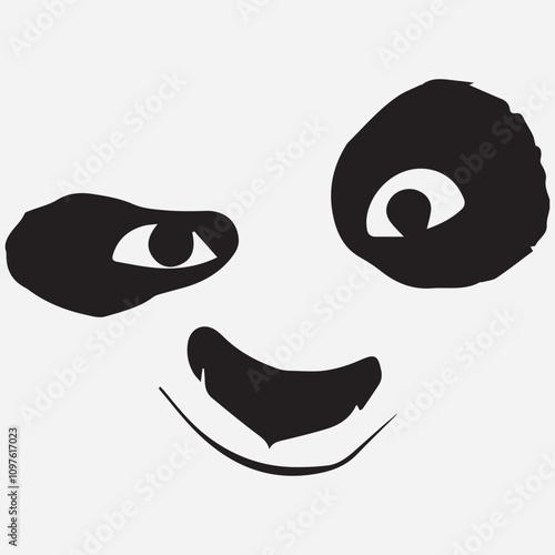 Panda face illustration, panda kung fu 