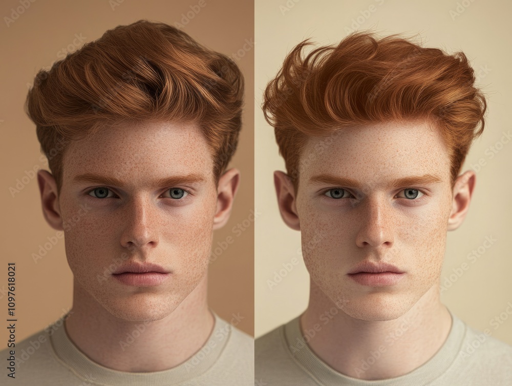 Person with freckles on hair Person with freckles on hair