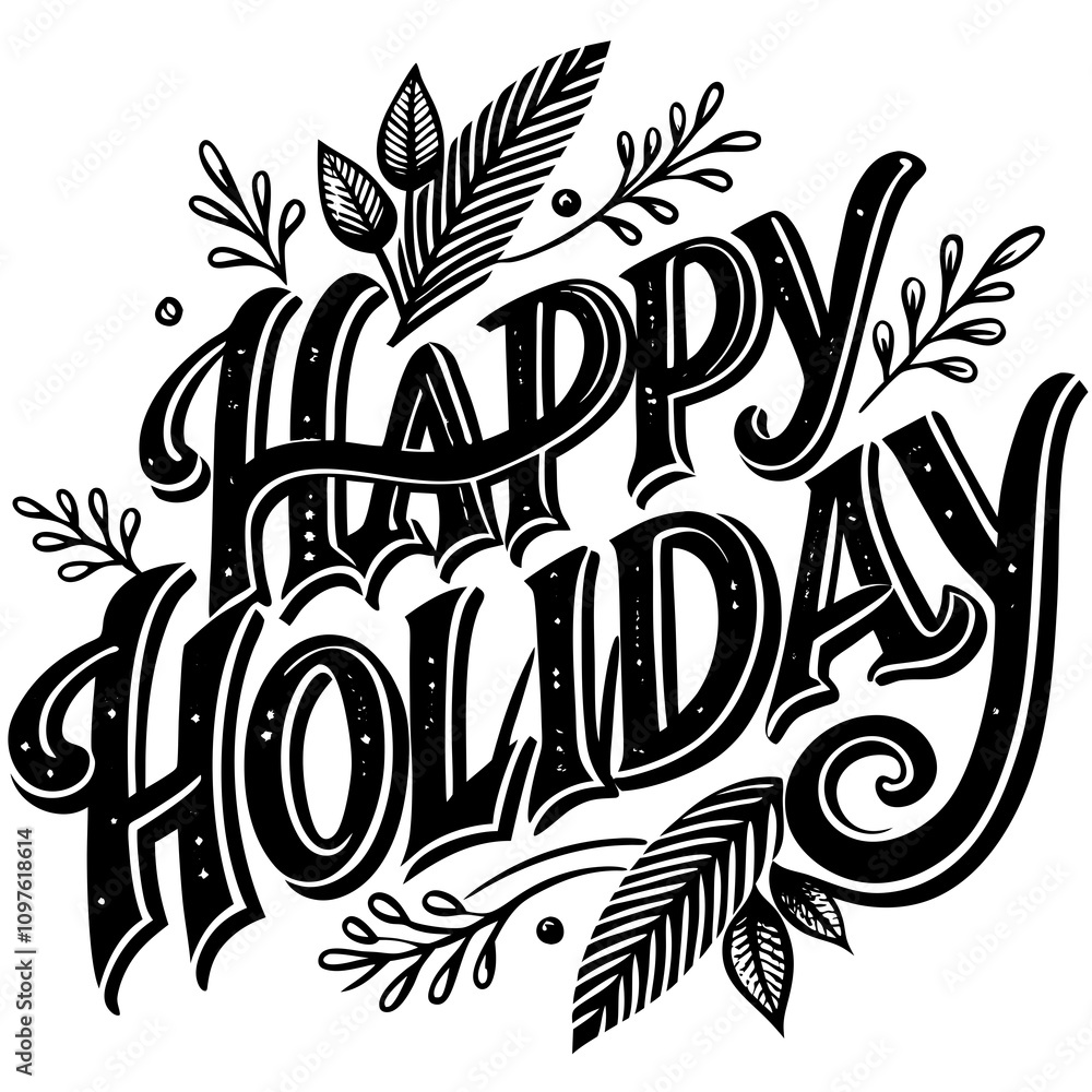 Fototapeta premium Happy Holiday illustrations vector art isolated white background