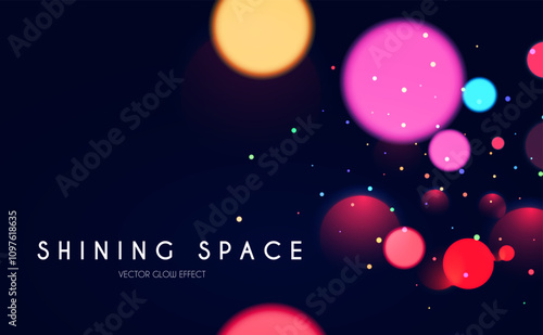 Bokeh colorful light effect. Blur light design. Confetti and holiday firecracker rainbow color effect. Christmas party design