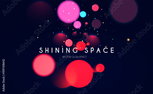 Bokeh colorful light effect. Blur light design. Confetti and holiday firecracker rainbow color effect. Christmas party design