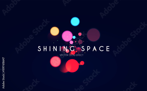 Bokeh colorful light effect. Blur light design. Confetti and holiday firecracker rainbow color effect. Christmas party design