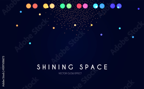 Bokeh colorful light effect. Blur light design. Confetti and holiday firecracker rainbow color effect. Christmas party design