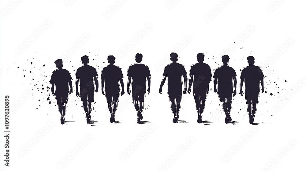 Athletic Team Silhouettes Continuous Line Drawing Athletic Team Silhouettes Continuous Line Drawing