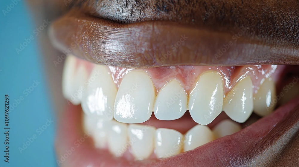 Obraz premium Smiling portrait of healthy teeth dental clinic healthcare image professional setting close-up view oral hygiene awareness