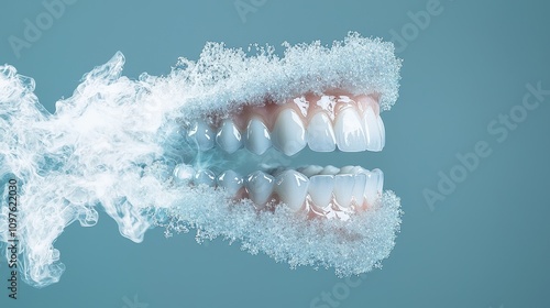 Dental health revolution innovative mouthwash technology modern lab graphic design clean environment visual concept